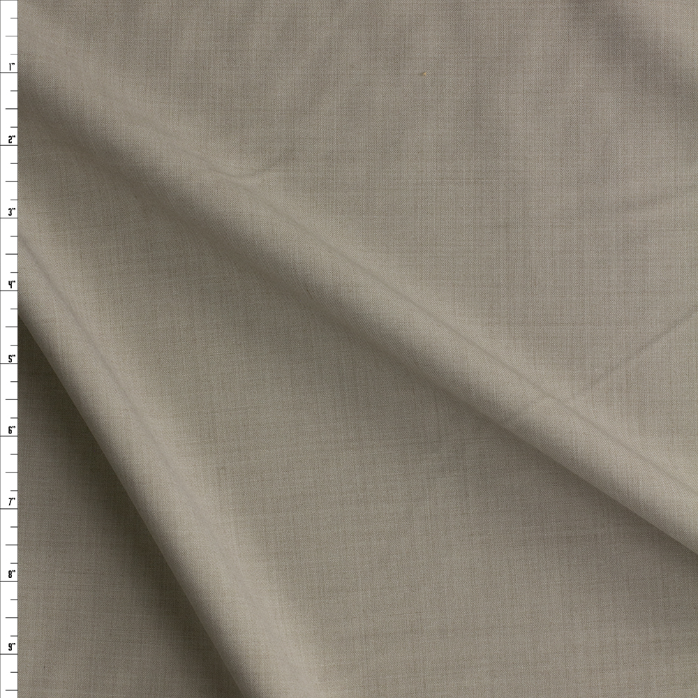 Khaki Melange Designer Stretch Tropical Wool Suiting #27543 Fabric By The Yard
