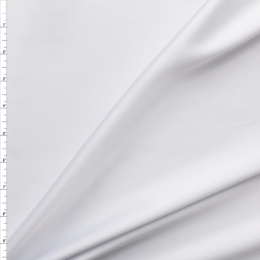 White Stretch Midweight Satin #27565 Fabric By The Yard