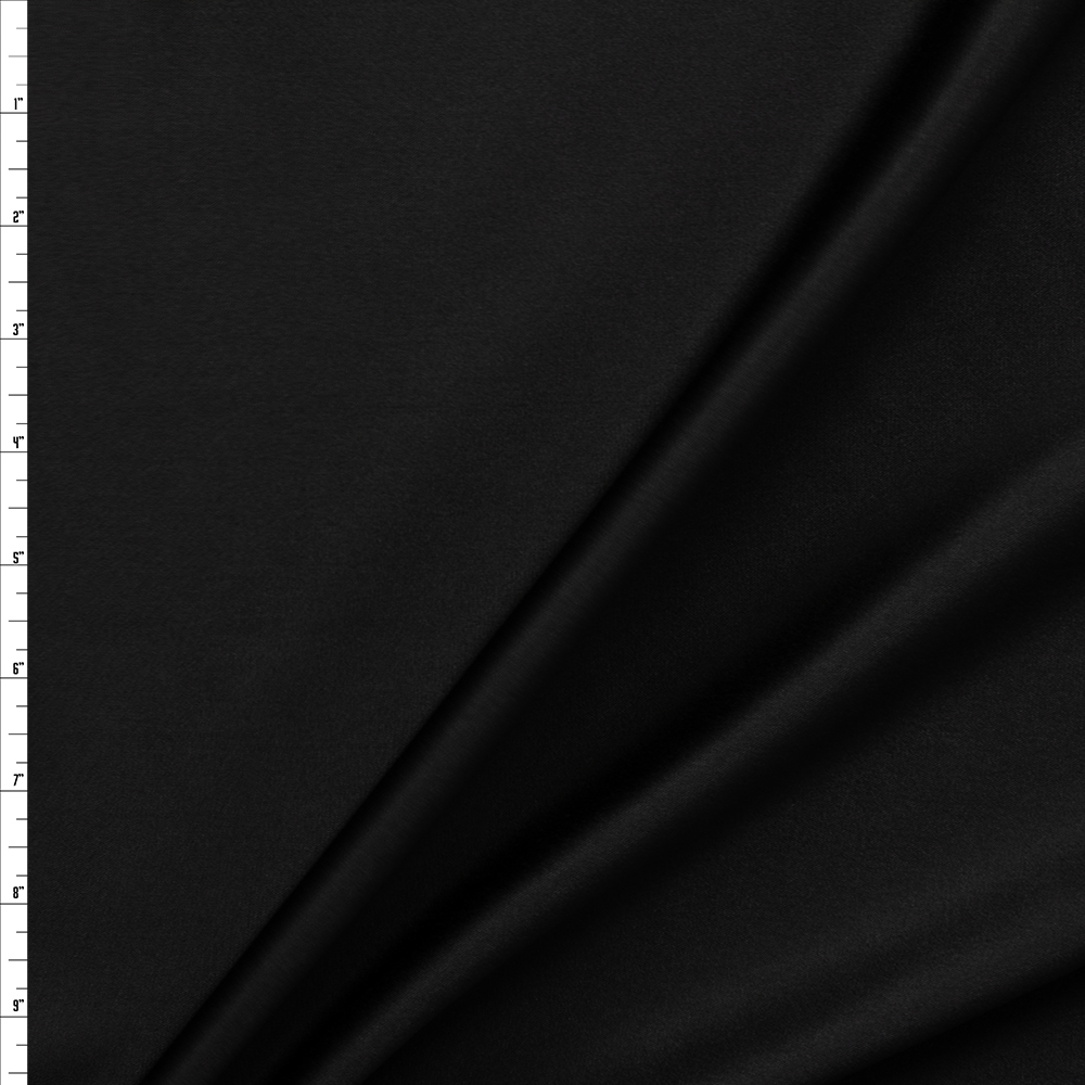 Black Stretch Midweight Satin #27567 Fabric By The Yard
