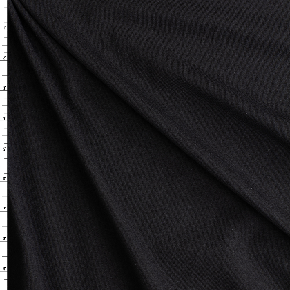 Black Santa Cruz Stretch Cotton Jersey Fabric By The Yard