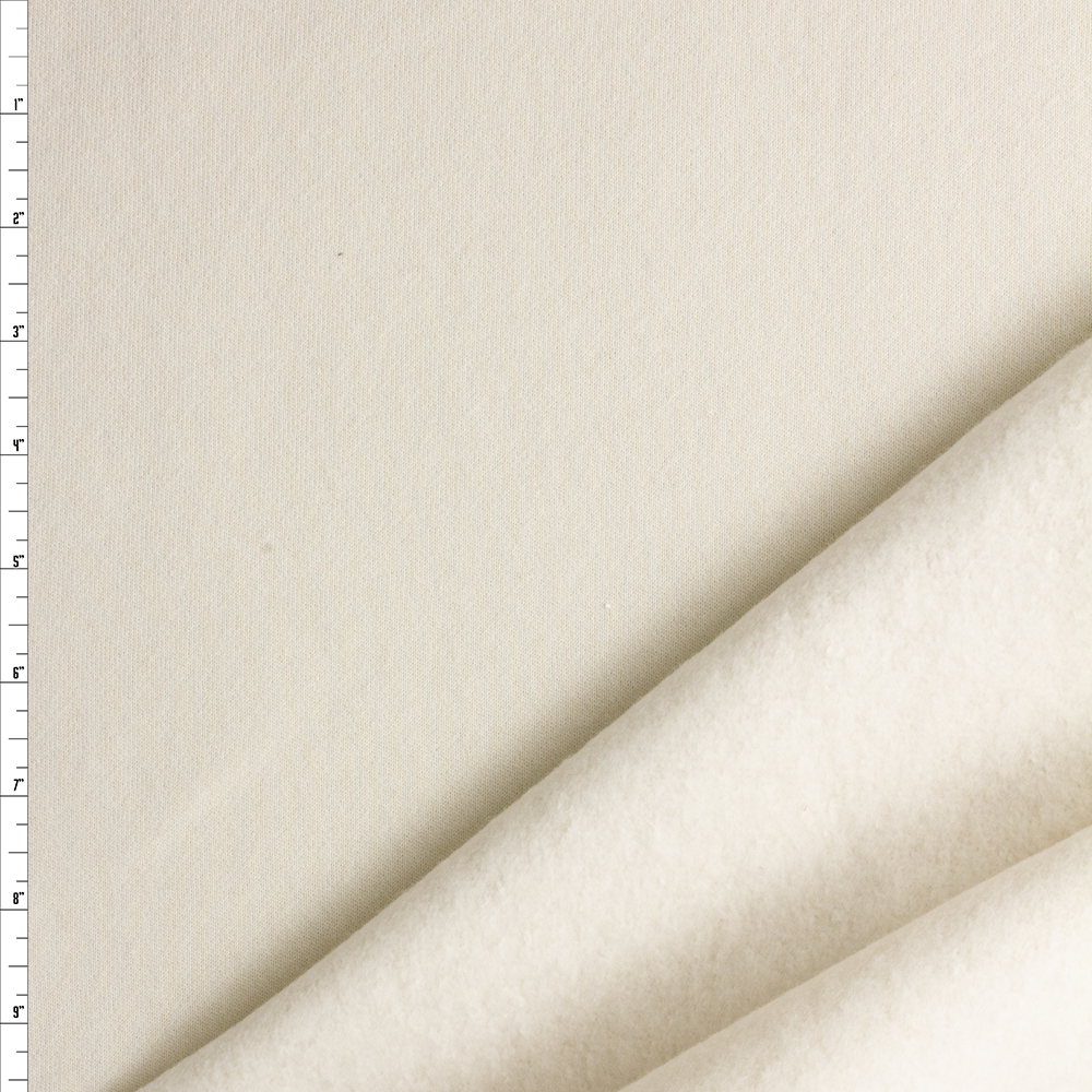 Ivory Cotton Sweatshirt Fleece #27708 Fabric By The Yard