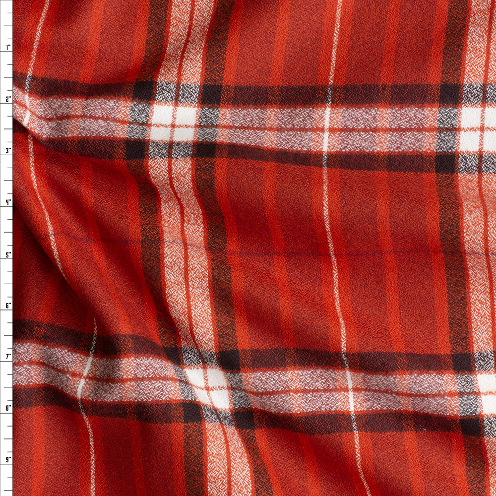 Red And Black Plaid Organic Mammoth Flannel From Robert Kaufman #27723 Fabric By The Yard