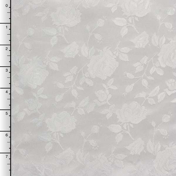 White on White Rose Brocade