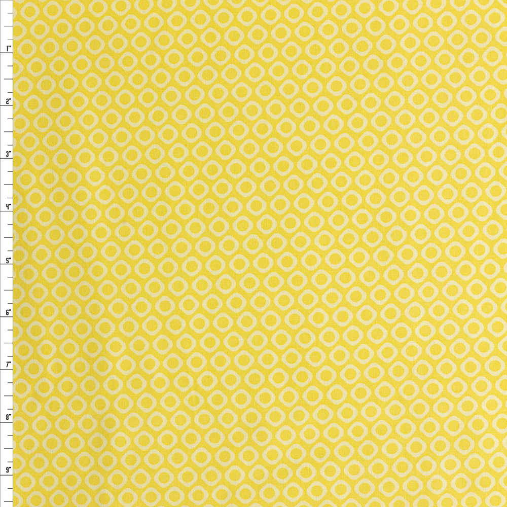 Yellow Spots Geo Cotton Novelty Print #27760 Fabric By The Yard