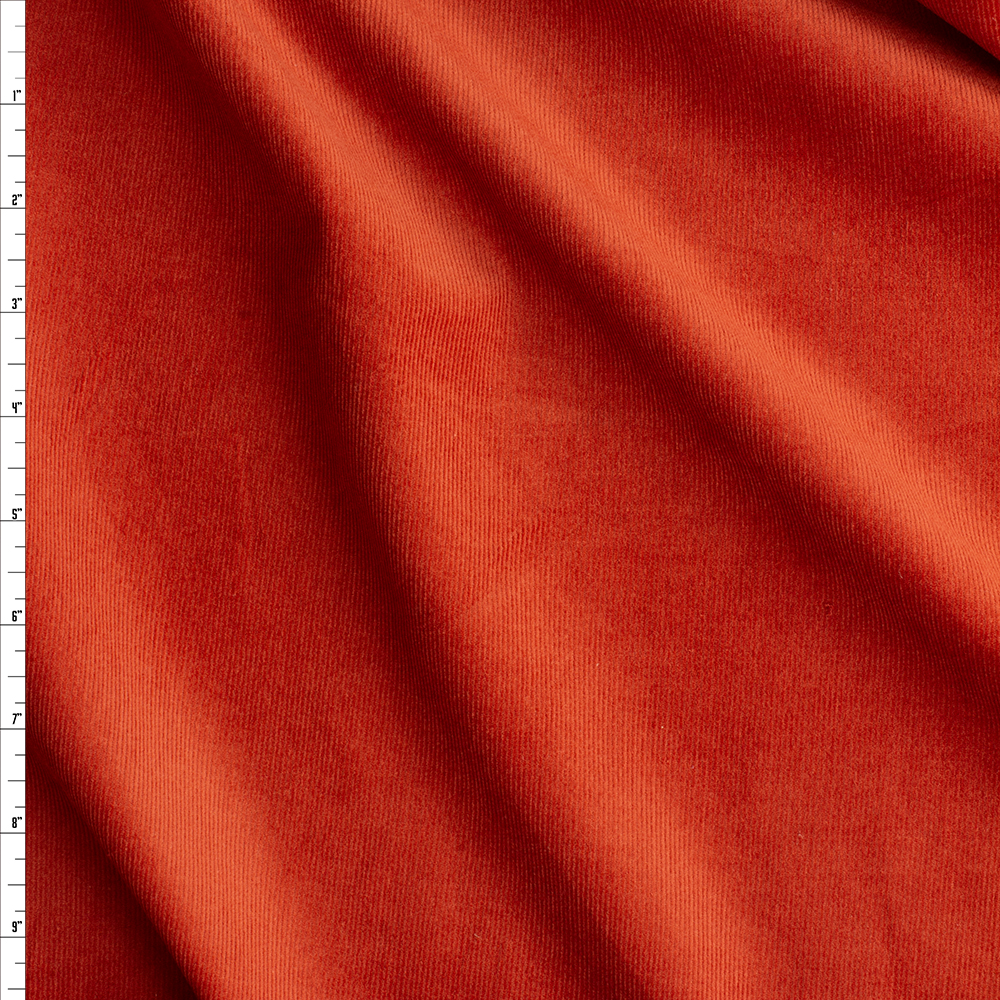 Rust Baby Wale Corduroy #27778 Fabric By The Yard