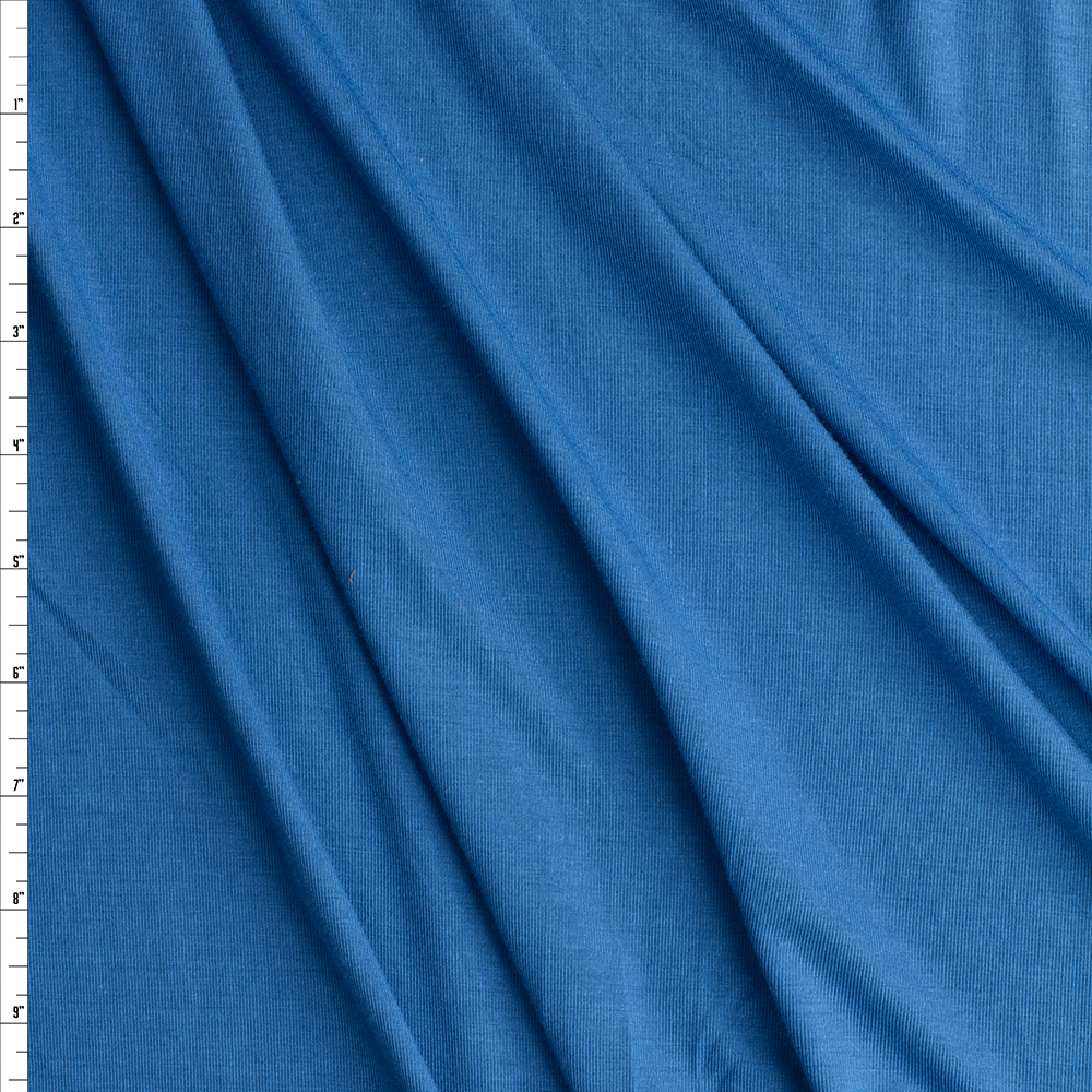 Teal Tiburon Stretch Bamboo Jersey Fabric By The Yard