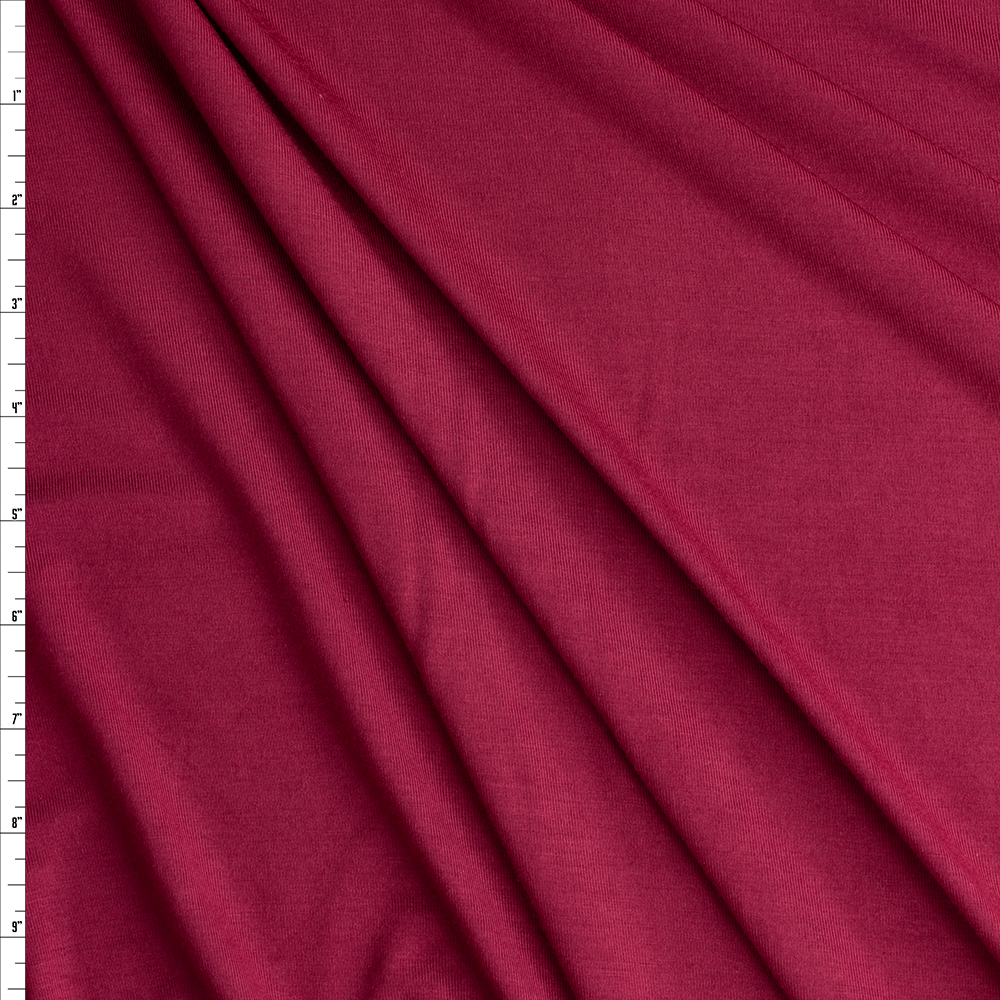Cranberry Tiburon Stretch Bamboo Jersey Fabric By The Yard