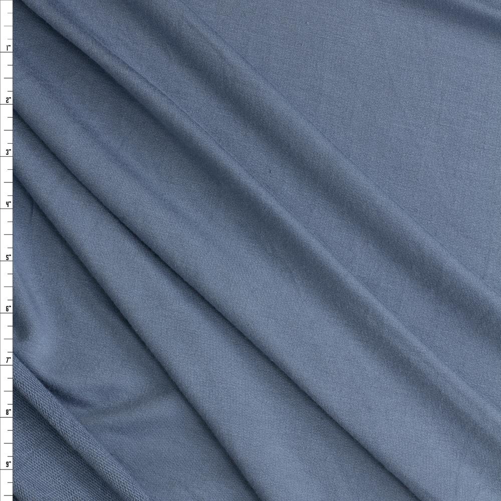 Slate Blue Bamboo French Terry #27917 Fabric By The Yard