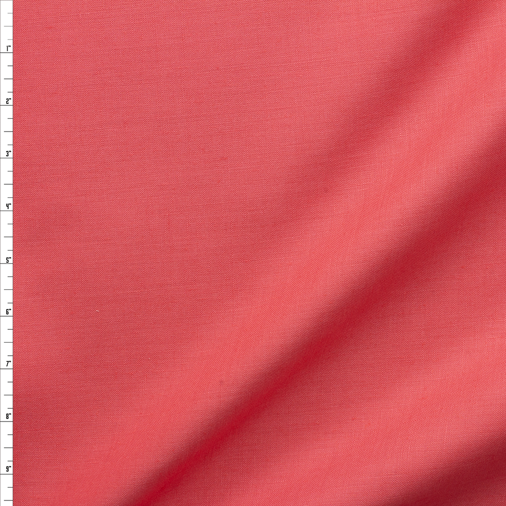 Bright Coral Linen #27931 Fabric By The Yard