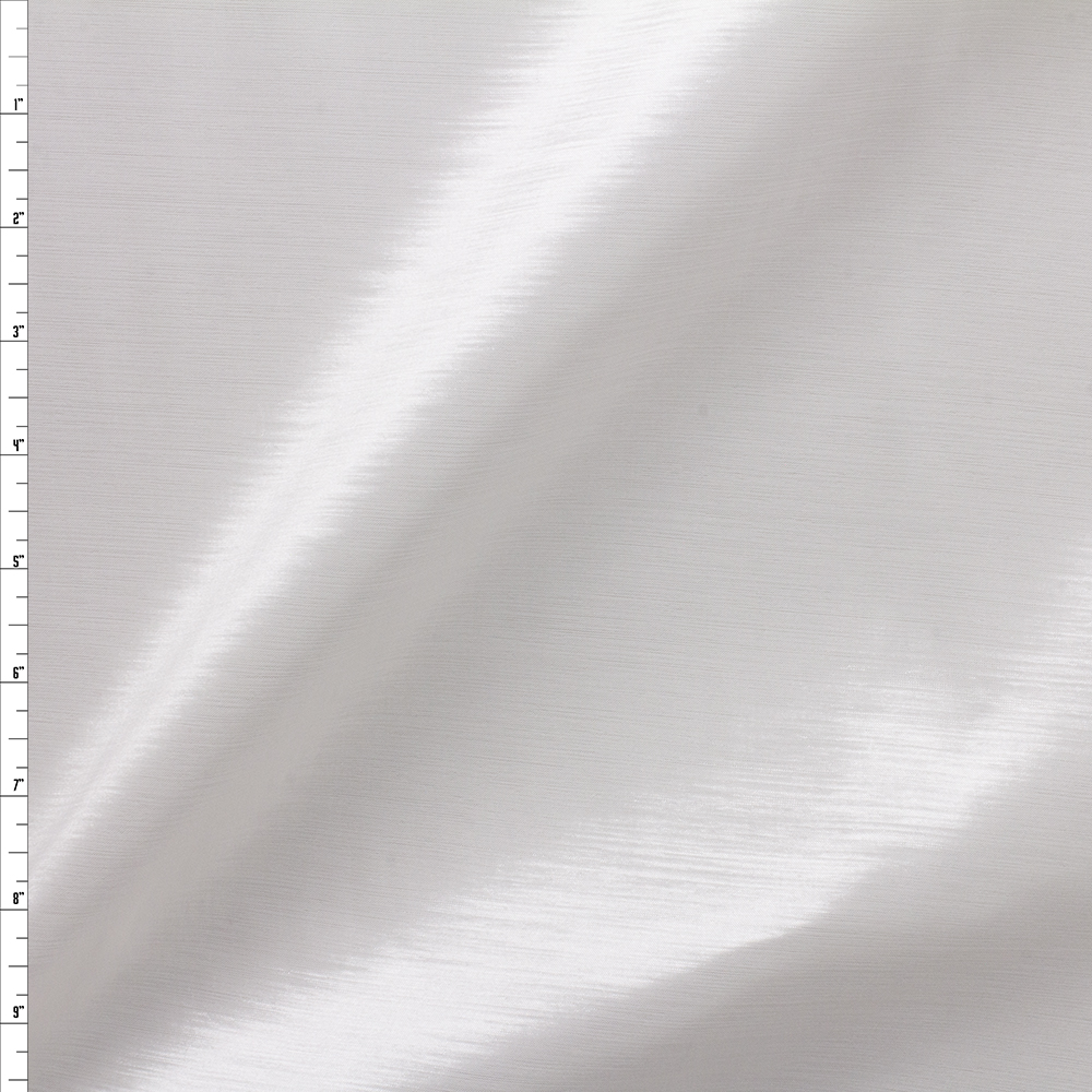 White Designer Stretch Taffeta #27935 Fabric By The Yard