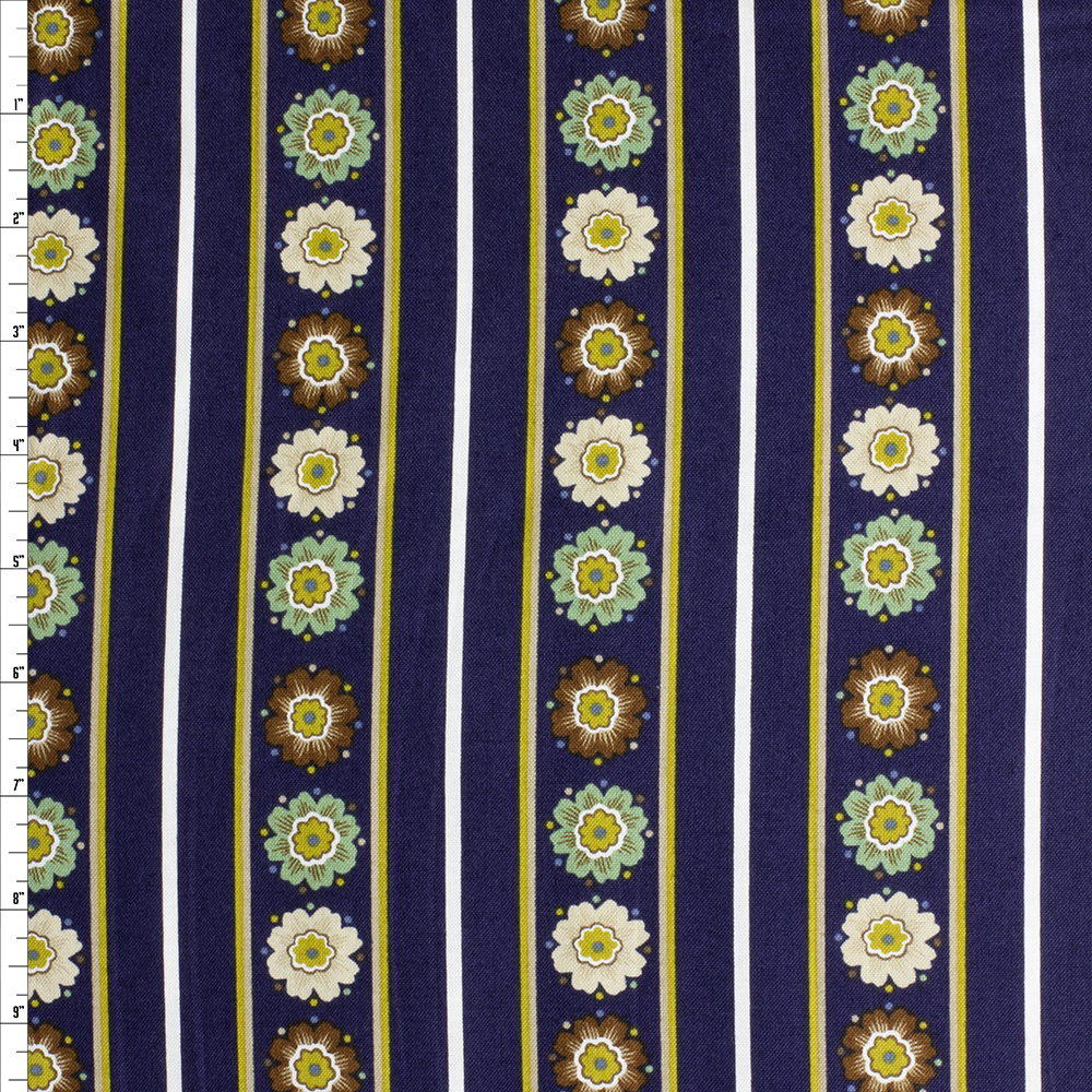 Indigo Garden Fifty/Fifty Stripe Quilter’s Cotton From Robert Kaufman #27970