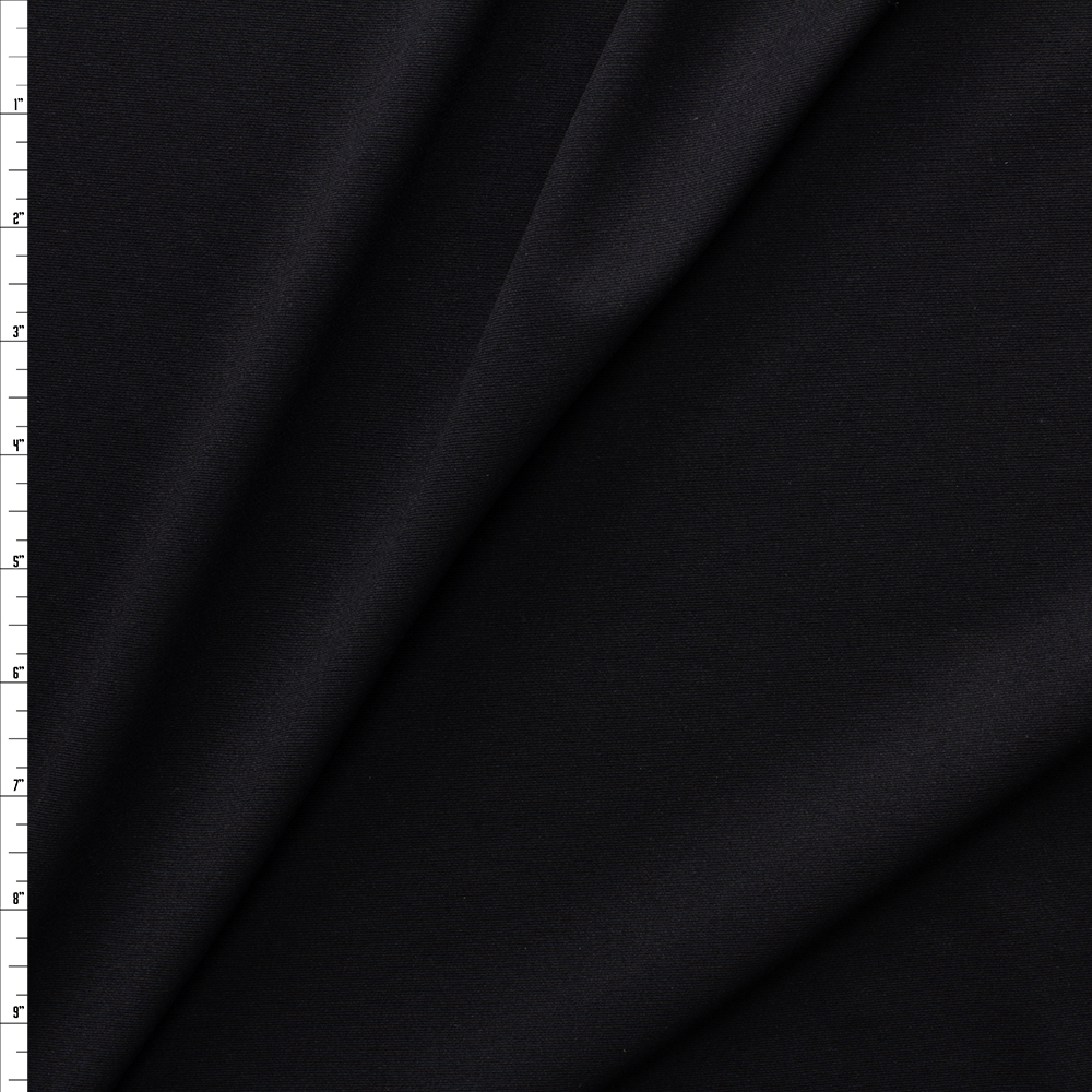 Black Midweight Poly/Spandex #27995 Fabric By The Yard