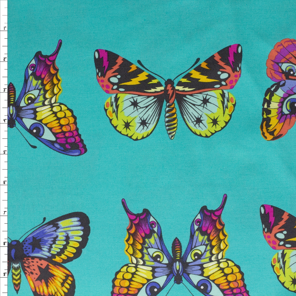 Lagoon Butterfly Hugs Cotton Print By Tula Pink #28045 Fabric By The Yard