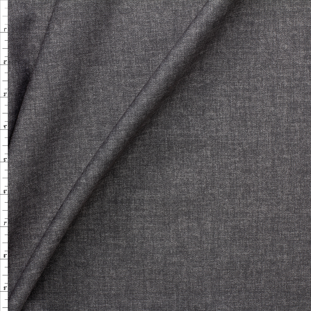 Charcoal Linen Look Triblend Ponte De Roma #28089 Fabric By The Yard