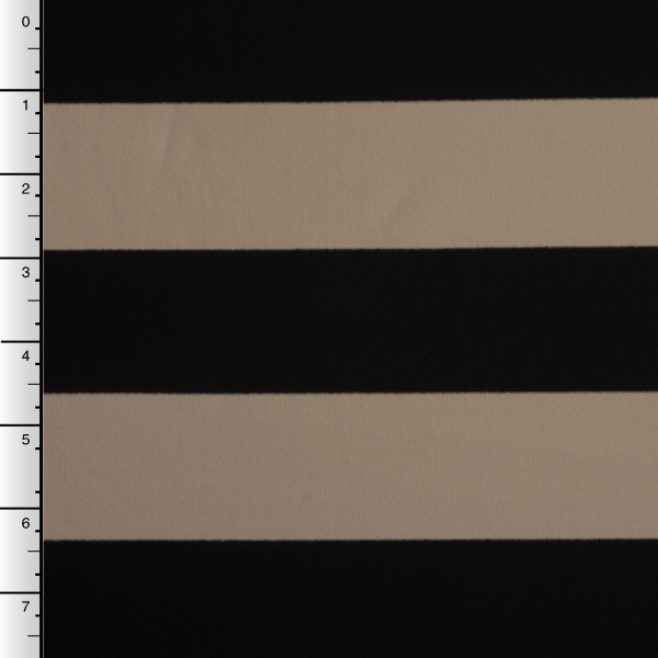 Heavyweight Tan and Black Striped 4-Way Stretch Poly/Rayon/Lycra Knit