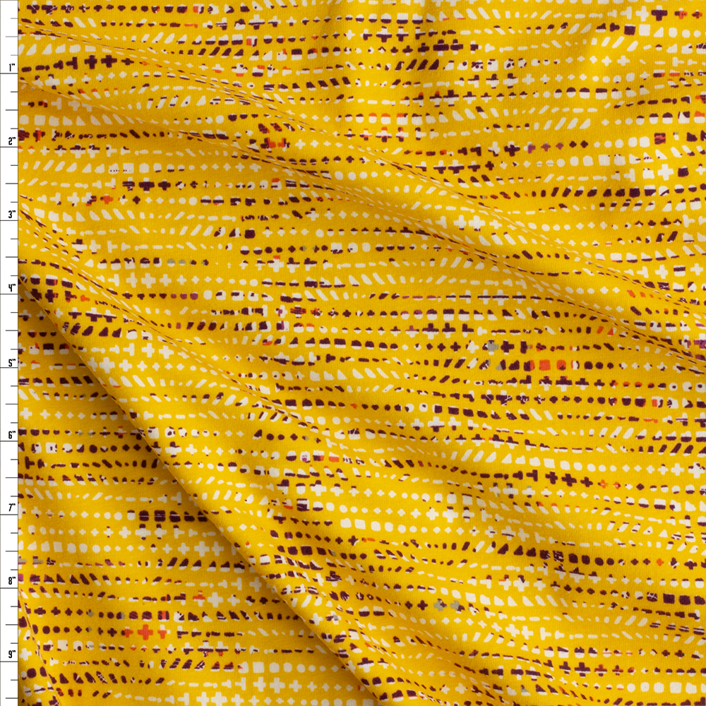 Fluxus Ochre Stretch Cotton Jersey Knit From Art Gallery Fabrics Fabric By The Yard