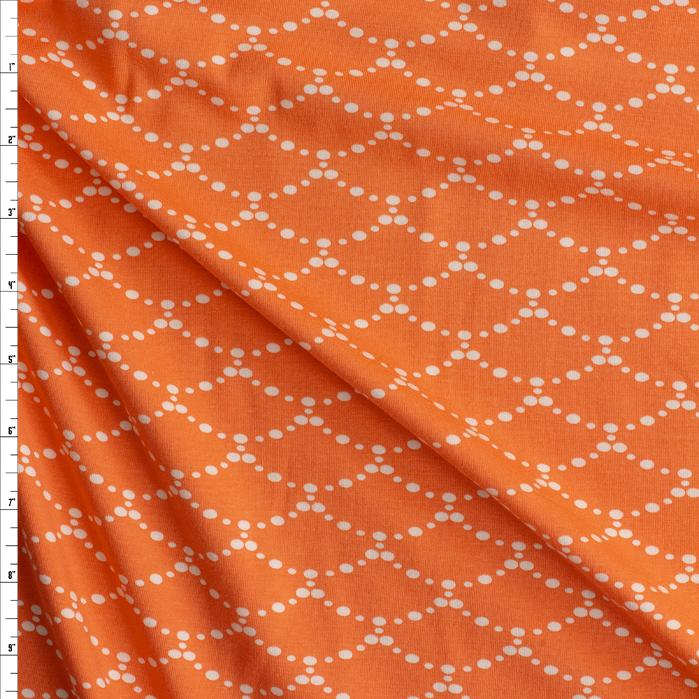 Ripples Coral Stretch Cotton Jersey Knit From Art Gallery Fabrics Fabric By The Yard