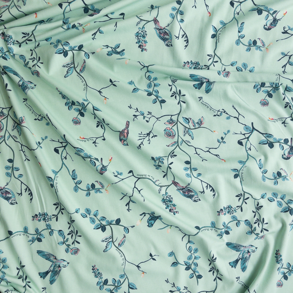 Vie De Boheme Sunrise Stretch Cotton Jersey Knit From Art Gallery Fabrics Fabric By The Yard - Wide shot