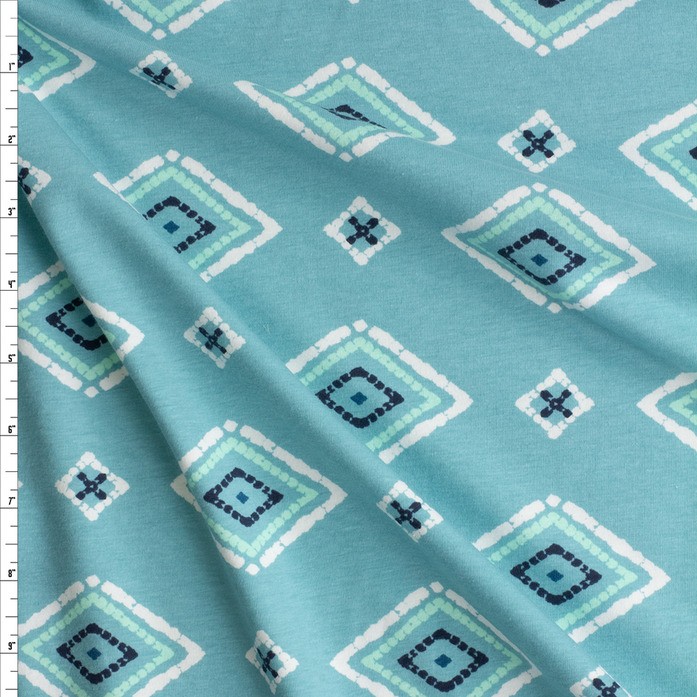 Zanafi Aqua Stretch Cotton Jersey Knit From Art Gallery Fabrics Fabric By The Yard