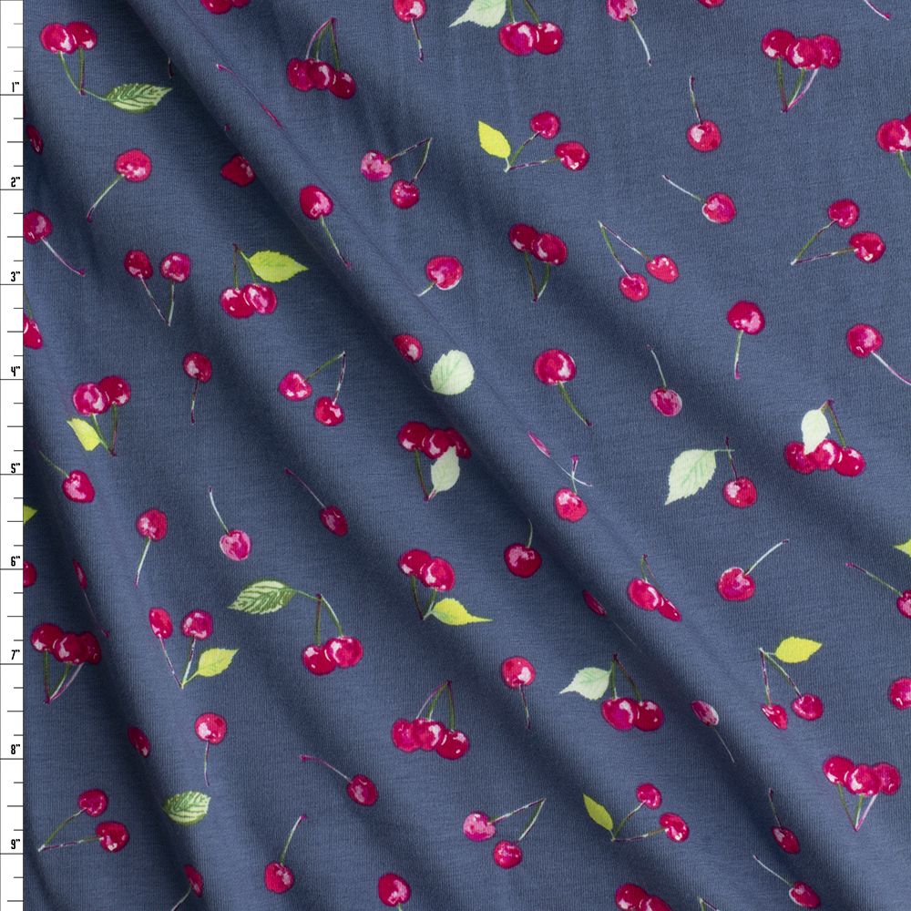 Cherry Picking Stretch Cotton Jersey Knit From Art Gallery Fabrics Fabric By The Yard