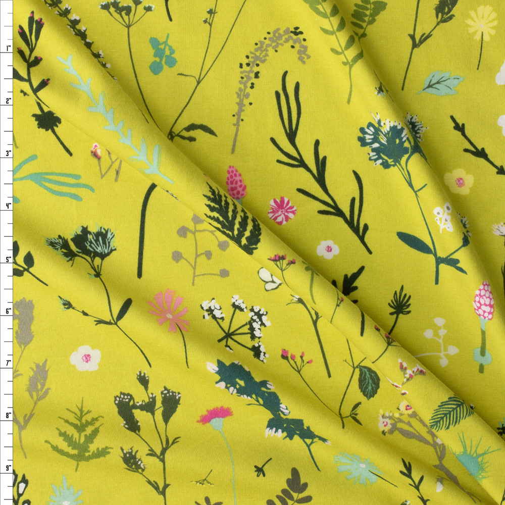 Plantae Sunrise Stretch Cotton Jersey Knit From Art Gallery Fabrics Fabric By The Yard