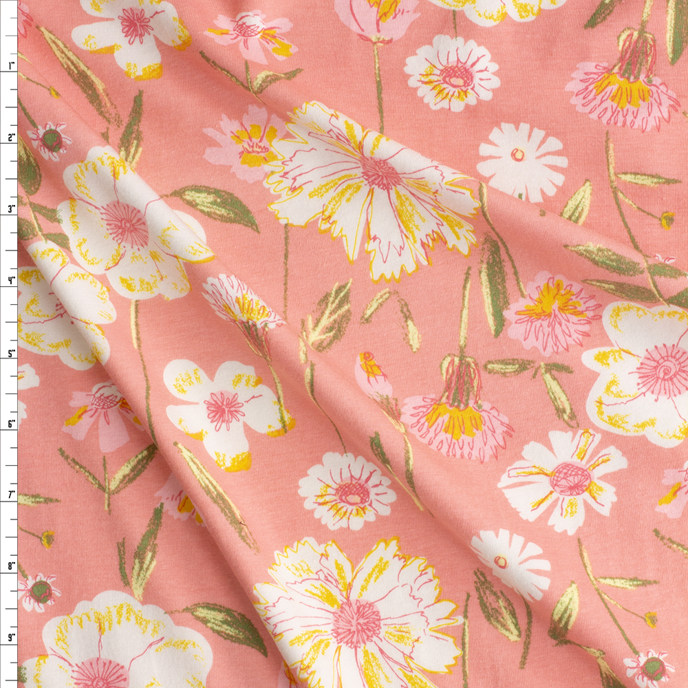 Perennial Printemps Stretch Cotton Jersey Knit From Art Gallery Fabrics Fabric By The Yard