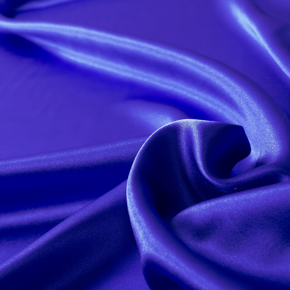 Royal Blue Silk Stretch Satin #28167 Fabric By The Yard - Wide shot