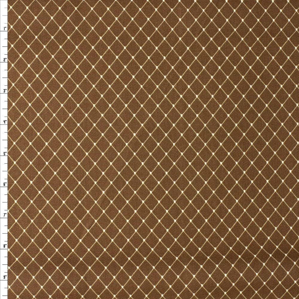 Diamond Cocoa Cotton Duck By Waverly (2Y Precut) Fabric By The Yard