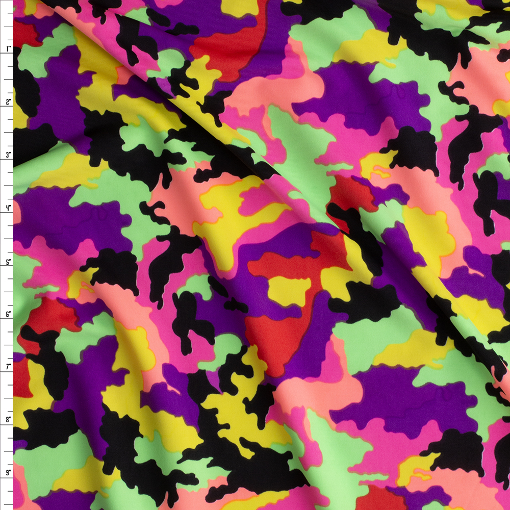 Cali Fabrics Neon Camouflage Designer Nylon/Spandex #28224 Fabric