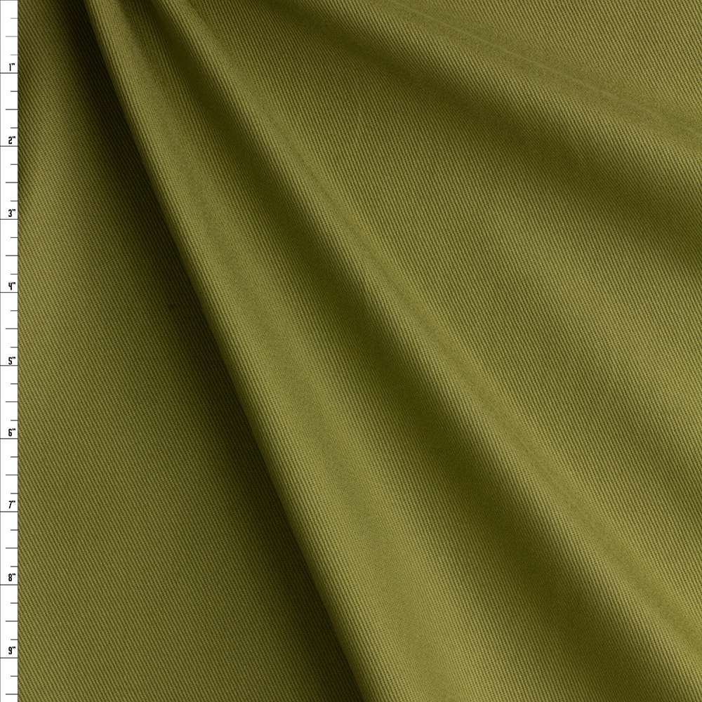 Olive 9 Ounce Bull Denim #28257 Fabric By The Yard