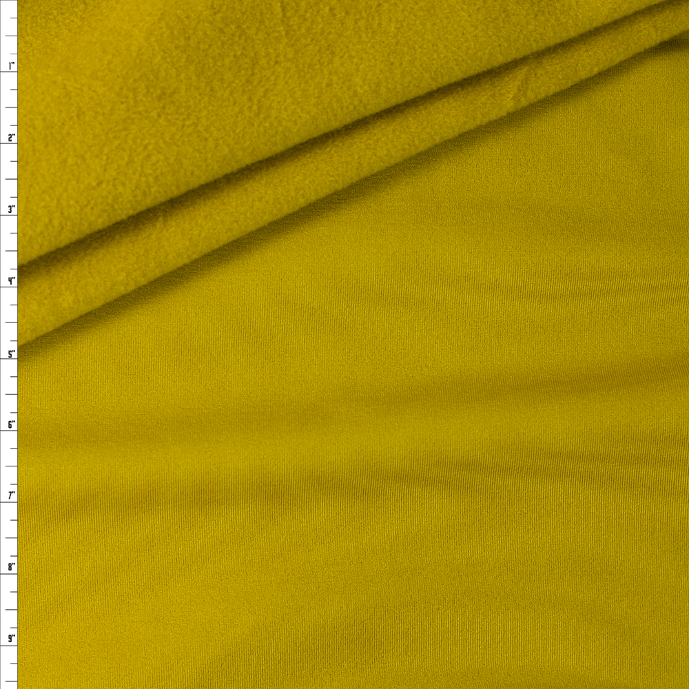 Chartreuse Polar-Tek Stretch Sweatshirt Fleece #28356 Fabric By The Yard - Wide shot