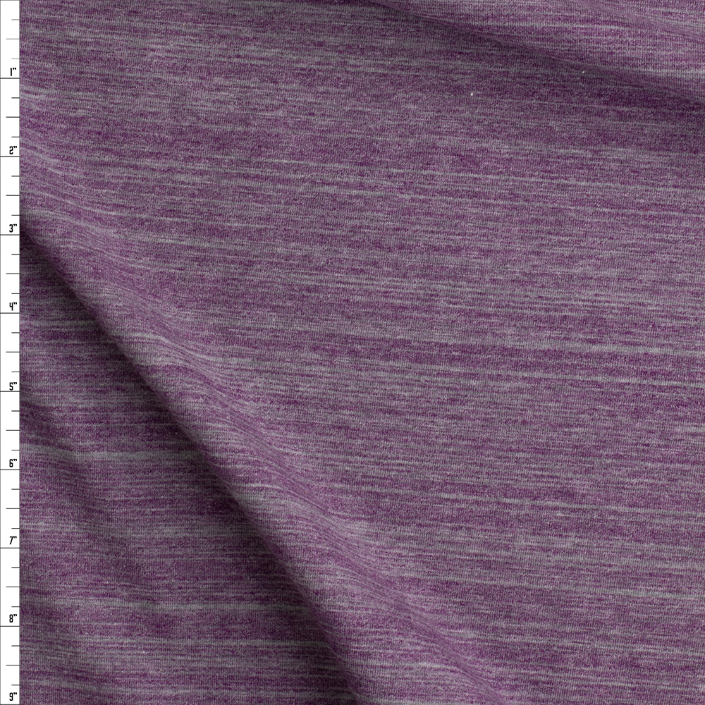 Plum And Grey Heather Midweight Stretch Jersey From Rainbeau Fabric By The Yard