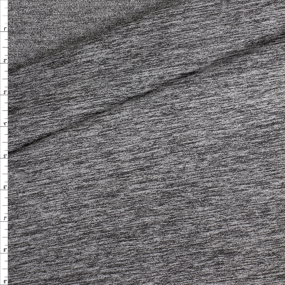 Grey Space Dye Stretch Moisture Wicking Athletic Knit From Rainbeau Fabric By The Yard