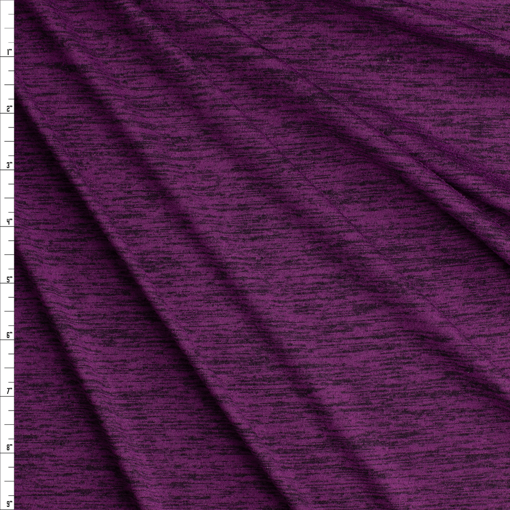 Plum Space Dye Moisture Wicking Athletic Knit From Rainbeau Fabric By The Yard