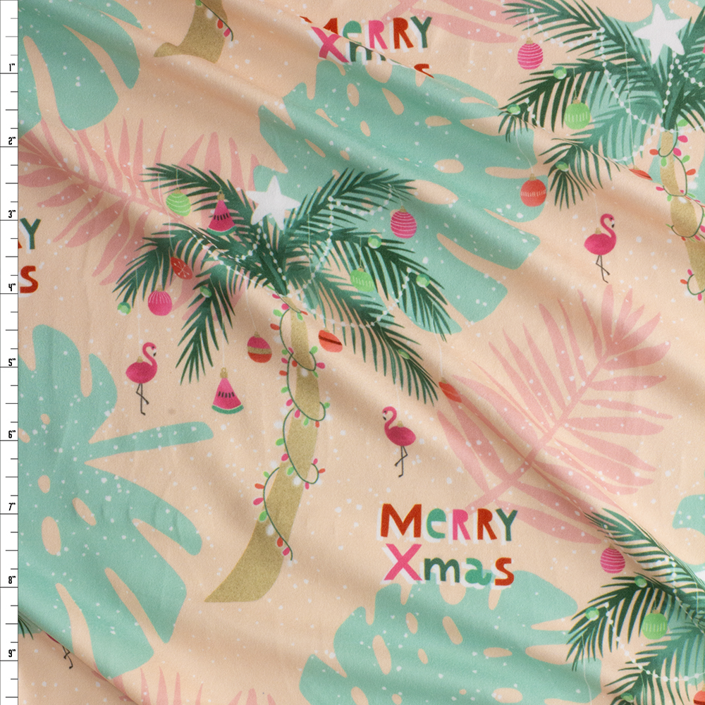 Christmas On The Beach Double Brushed Poly/Spandex #28498 Fabric By The Yard
