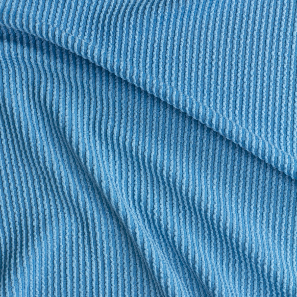 Malibu Blue Wavy Urban Rib Knit #28526 Fabric By The Yard