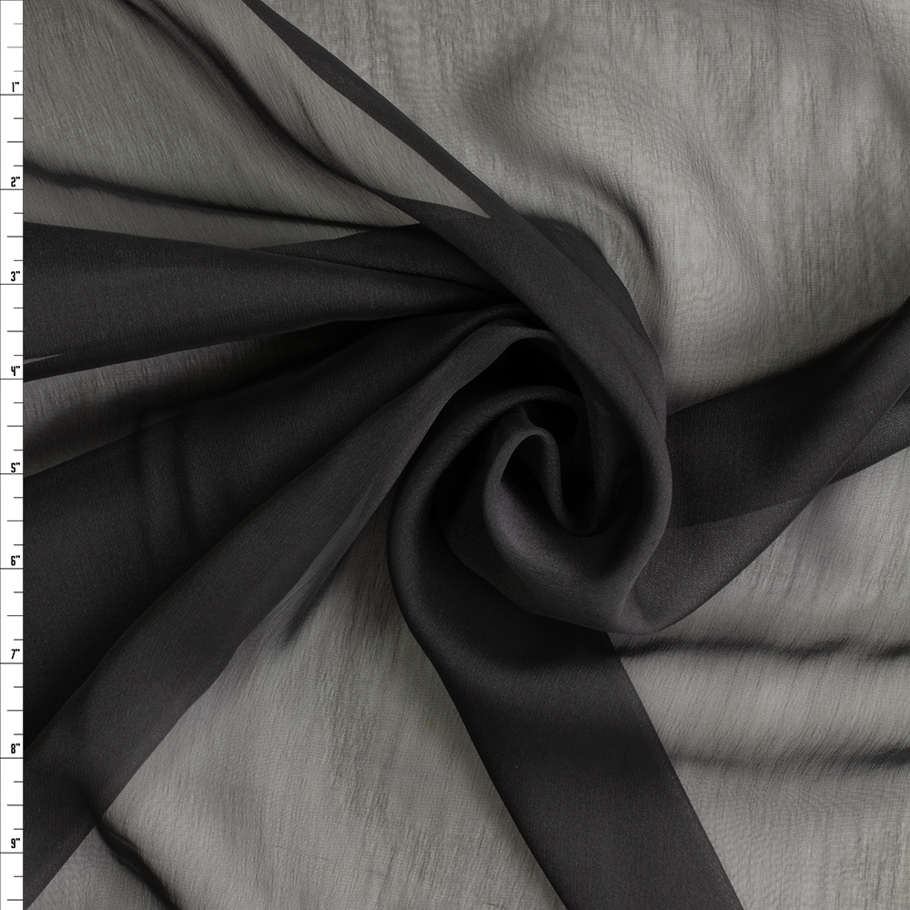 Black Two Tone Chiffon #28543 Fabric By The Yard