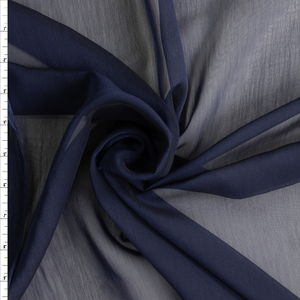 Navy Two Tone Chiffon #28547 Fabric By The Yard