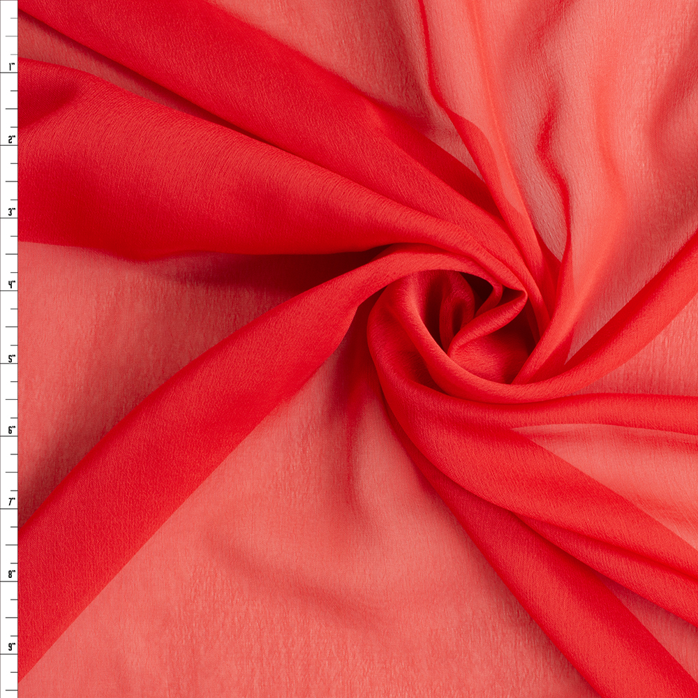 Red Two Tone Chiffon #28549 Fabric By The Yard