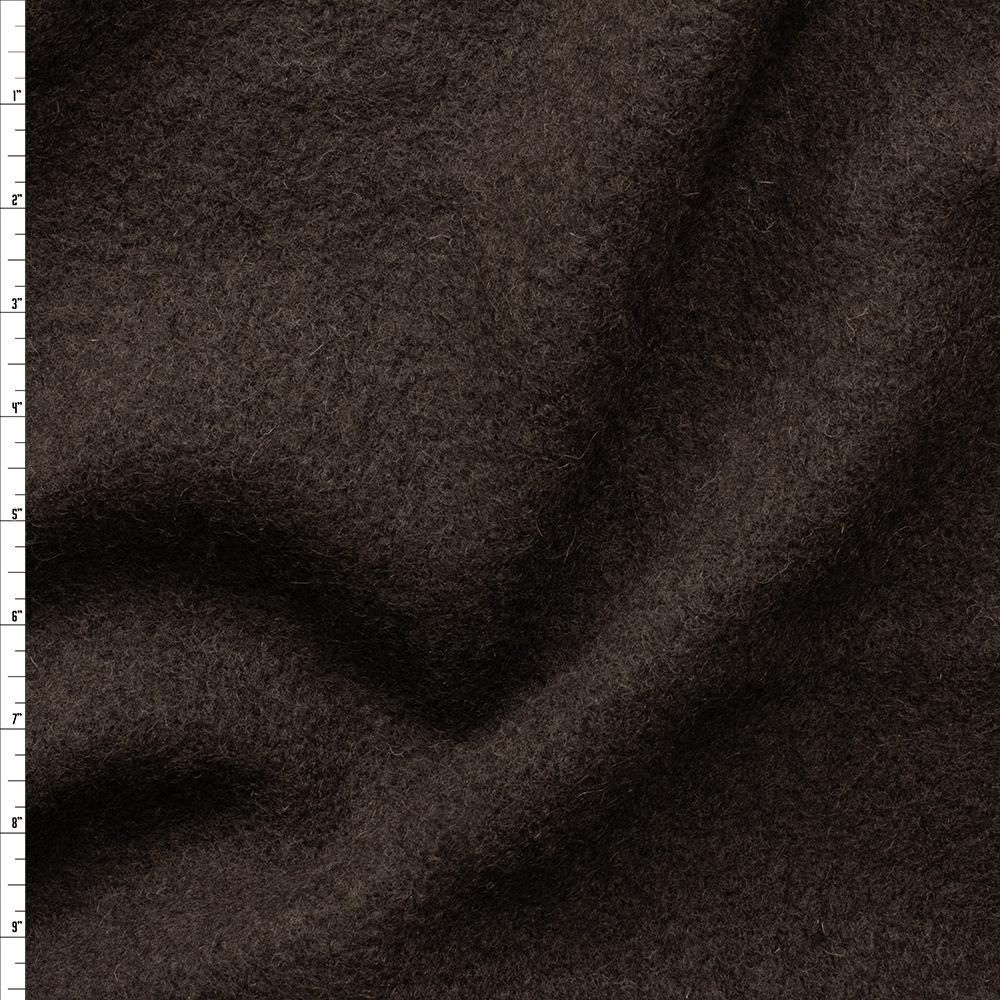 Espresso Designer Italian Boiled Wool #28556 Fabric By The Yard