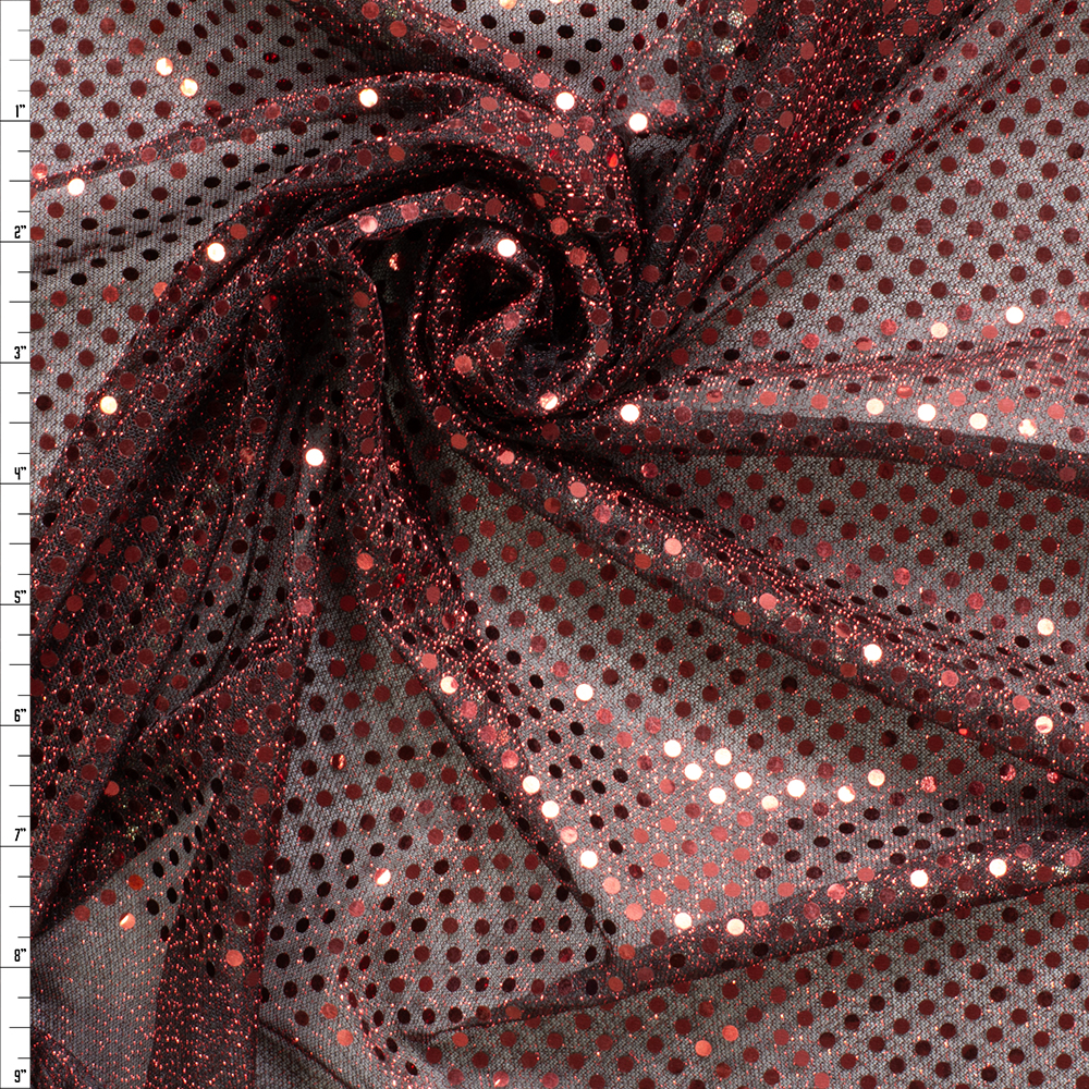Wine Mini Dot Sequin #28610 Fabric By The Yard