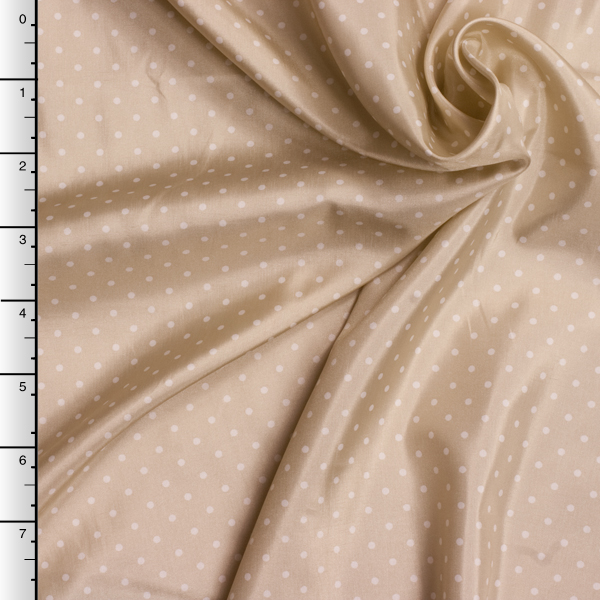 White on Tan Polka Dot Japanese Poly Lining