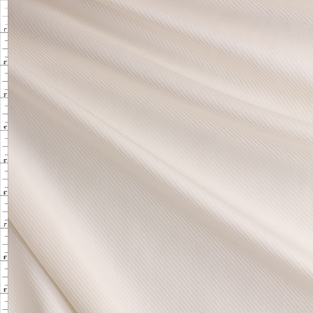 Ivory Twill Texture Sateen Fine Italian Shirting #28674 Fabric By The Yard