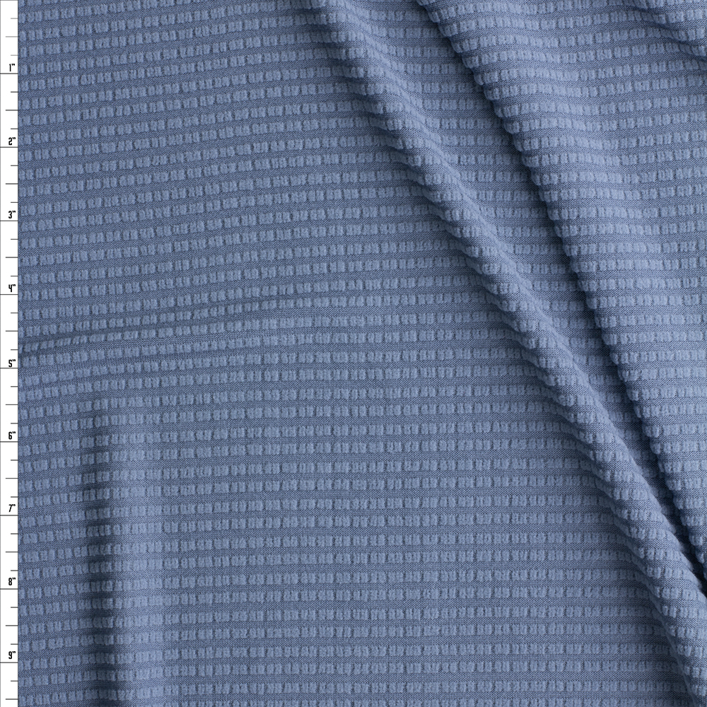 Denim Blue Polartec Power Grid #28713 Fabric By The Yard
