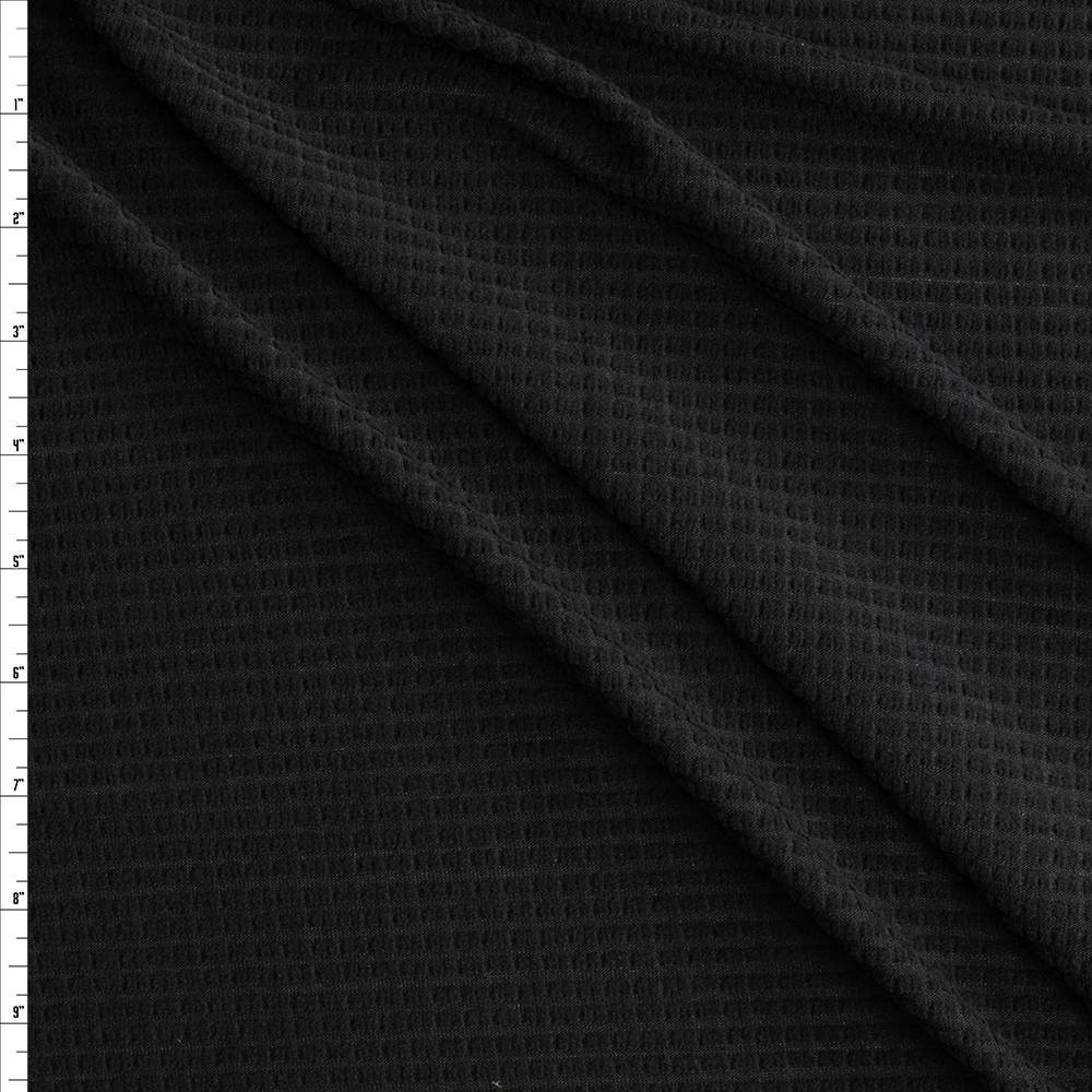 Black Polartec Power Grid #28717 Fabric By The Yard
