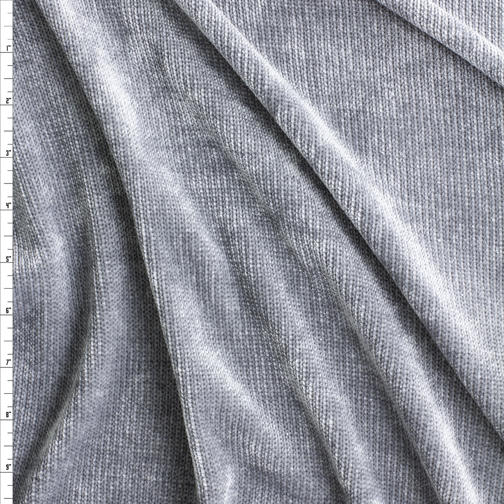Silver Chenille Sweater Knit #28724 Fabric By The Yard