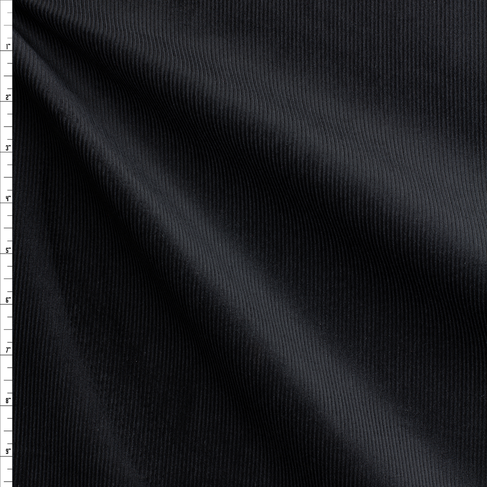 Black 14 Wale Corduroy From Robert Kaufman #28754 Fabric By The Yard