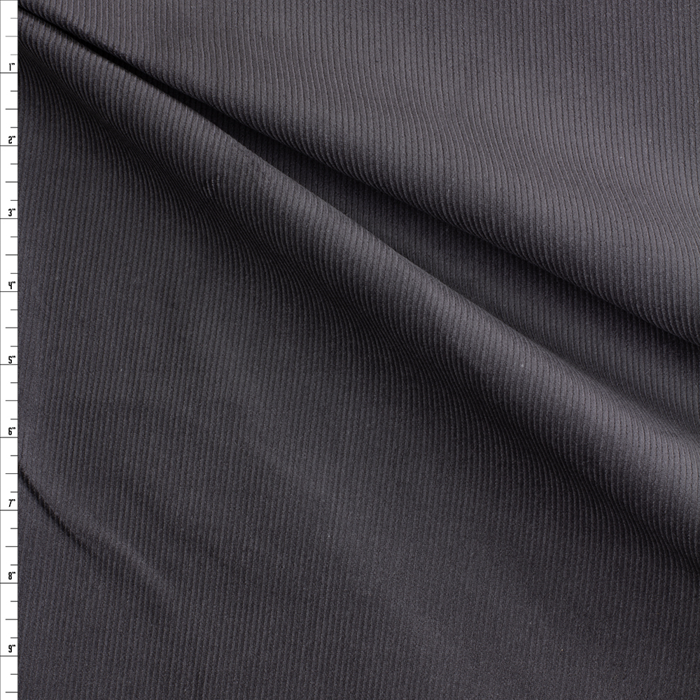 Charcoal 14 Wale Corduroy From Robert Kaufman #28755 Fabric By The Yard
