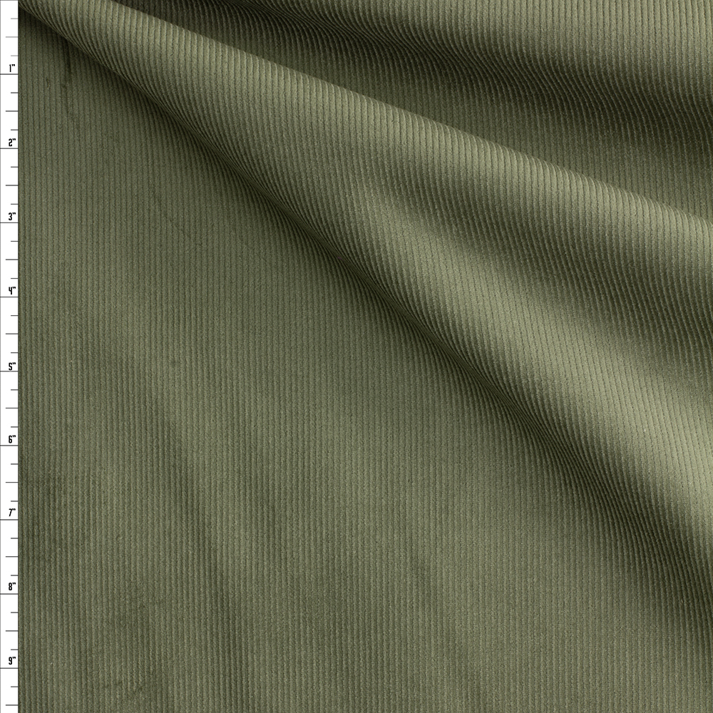 Olive 14 Wale Corduroy From Robert Kaufman #28761 Fabric By The Yard