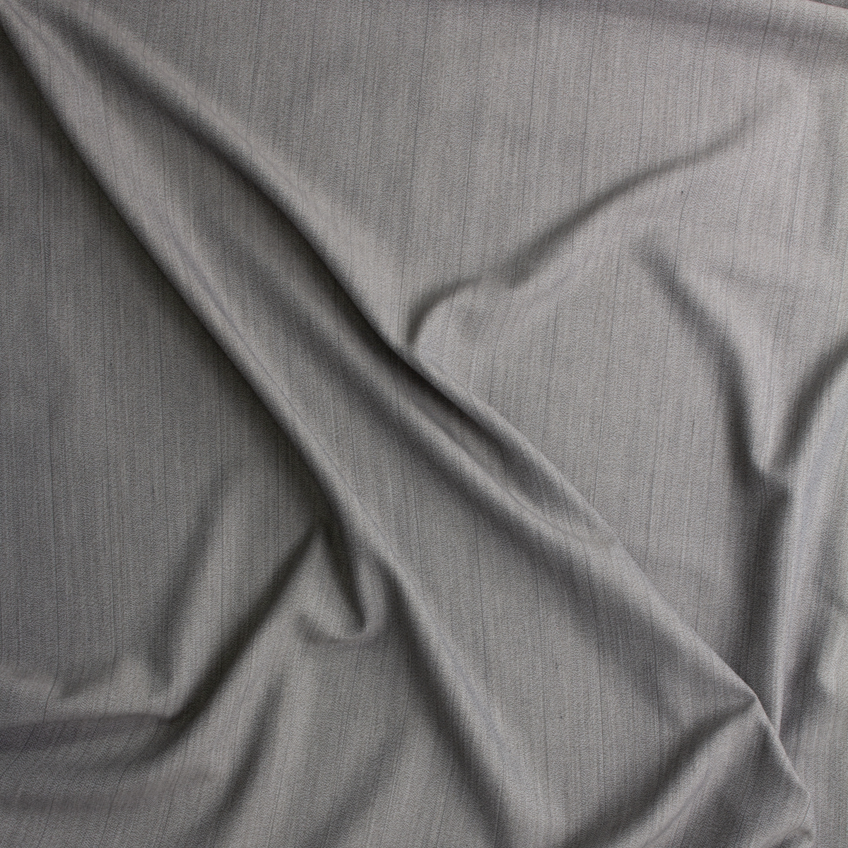 Grey Melange Pinstripe Italian Wool Suiting #28772 Fabric By The Yard - Wide shot